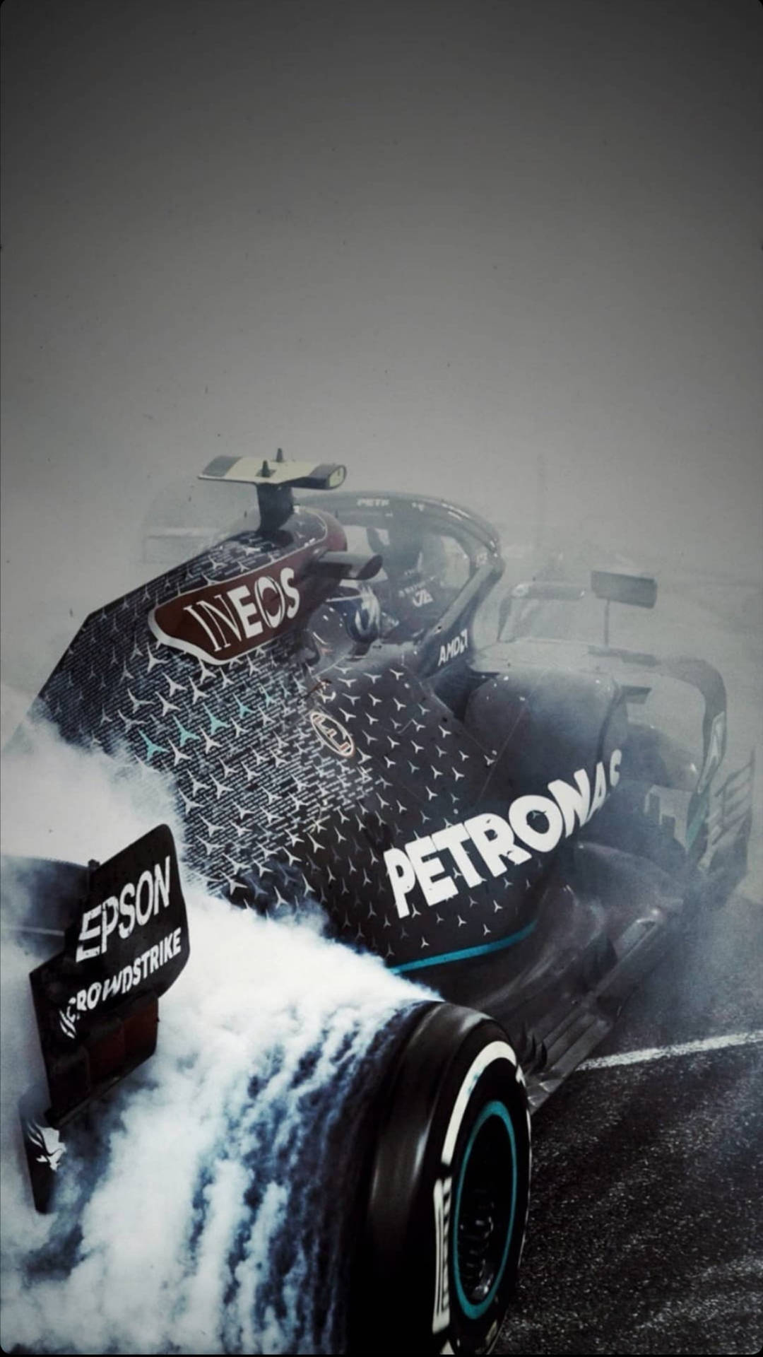 F1 Petronas Drifting Rök Iphone Wallpaper