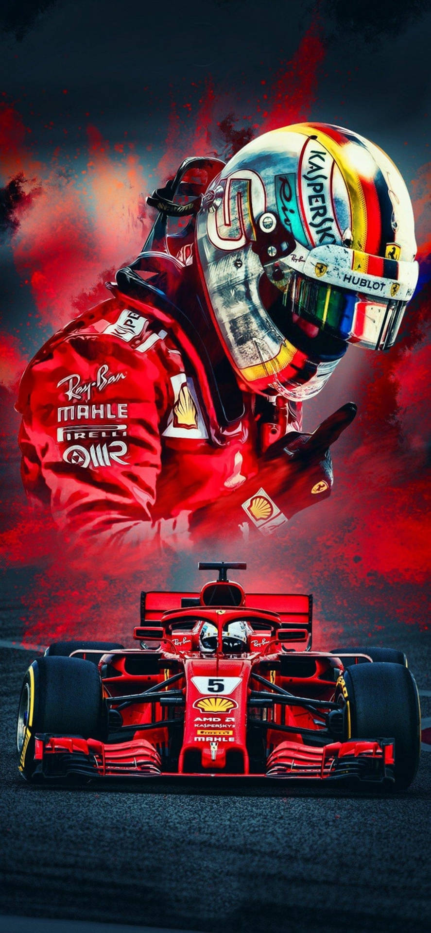 F1telefon-hintergrundbild: Sebastian Vettel In Huangchen Wallpaper