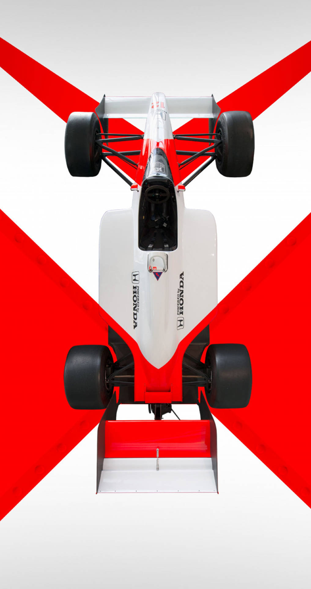 Rød og hvid McLaren Formula 1 tapet til F1-telefon. Wallpaper