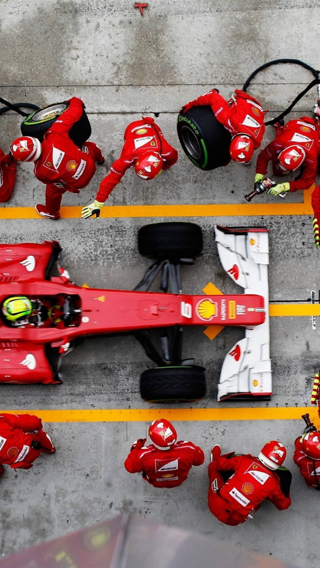 F1 Phone Red Ferrari 10 And Drivers Wallpaper