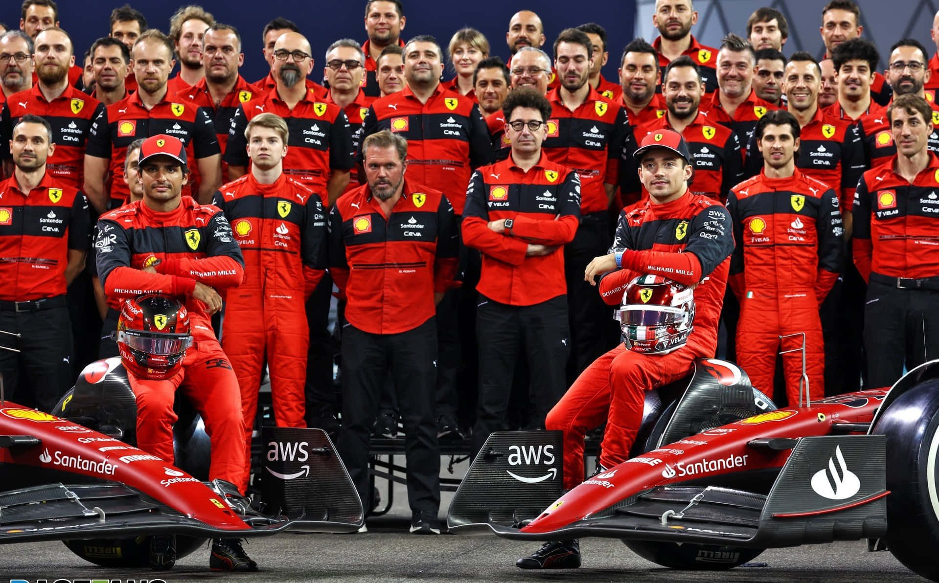 Ferrari Team Posing For A Photo