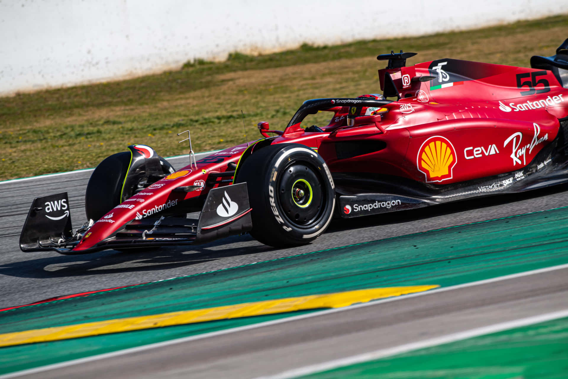 Sebastian Vettel victorious on the podium at the 2017 Monaco Grand Prix