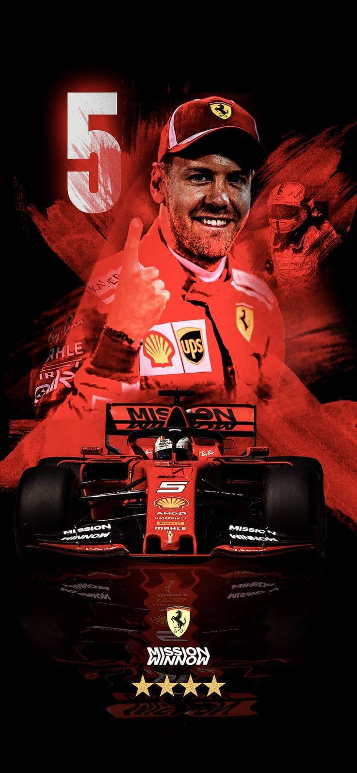 F1 Racer Sebastian Vettel With Car Wallpaper