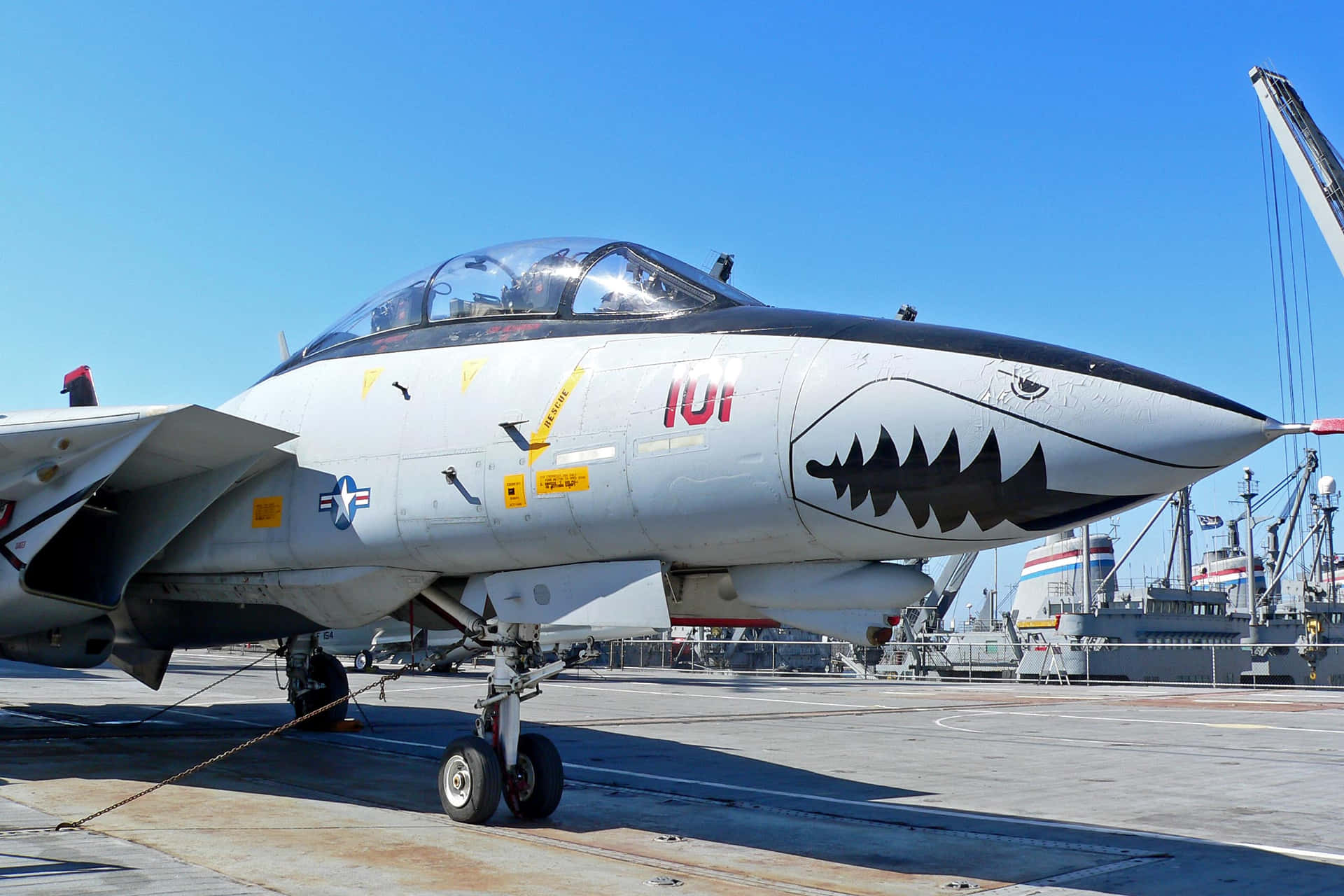 F14 Fighter Jet Shark Mouth Wallpaper