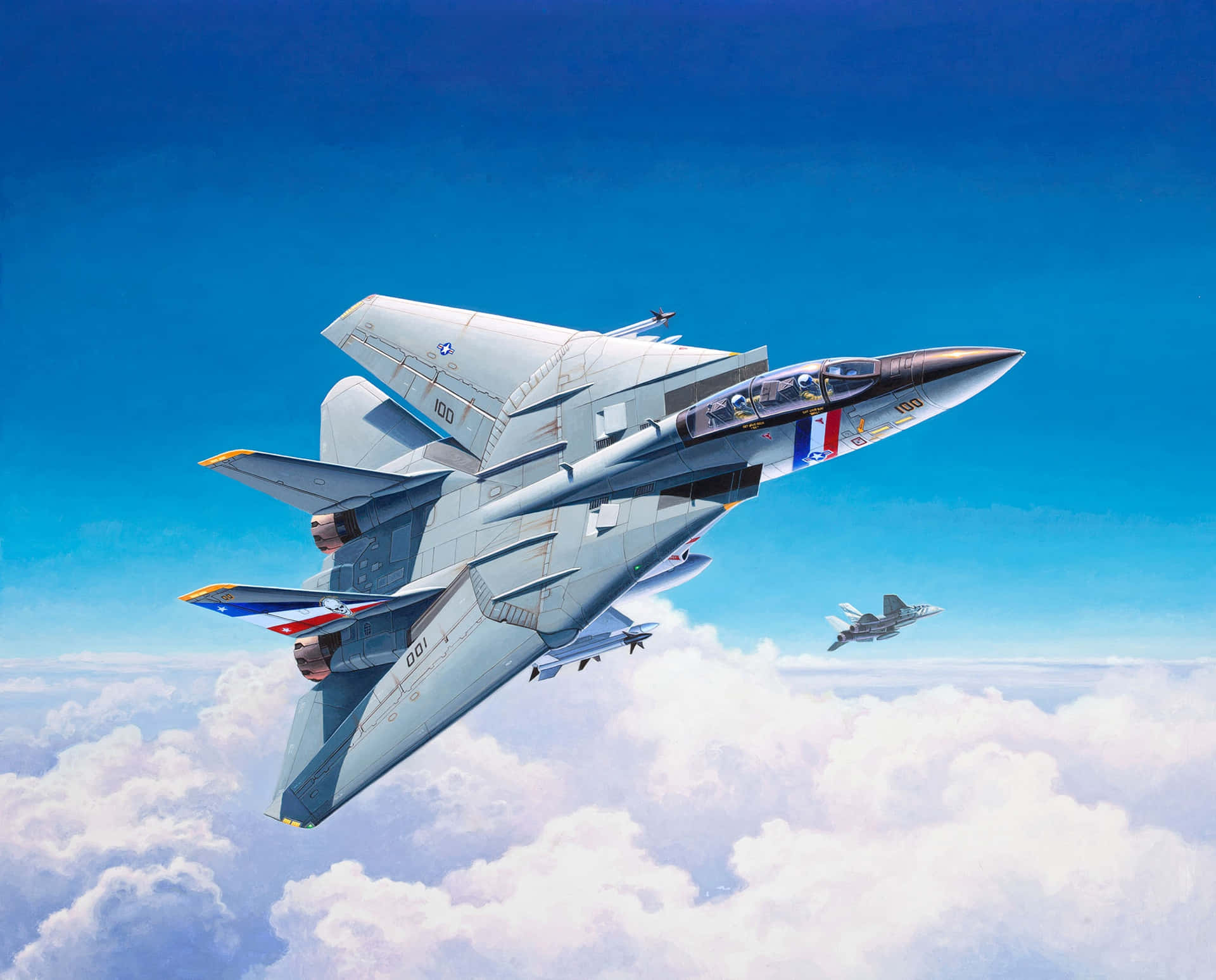 F14_ Fighter_ Jets_ Soaring_ Above_ Clouds.jpg Wallpaper