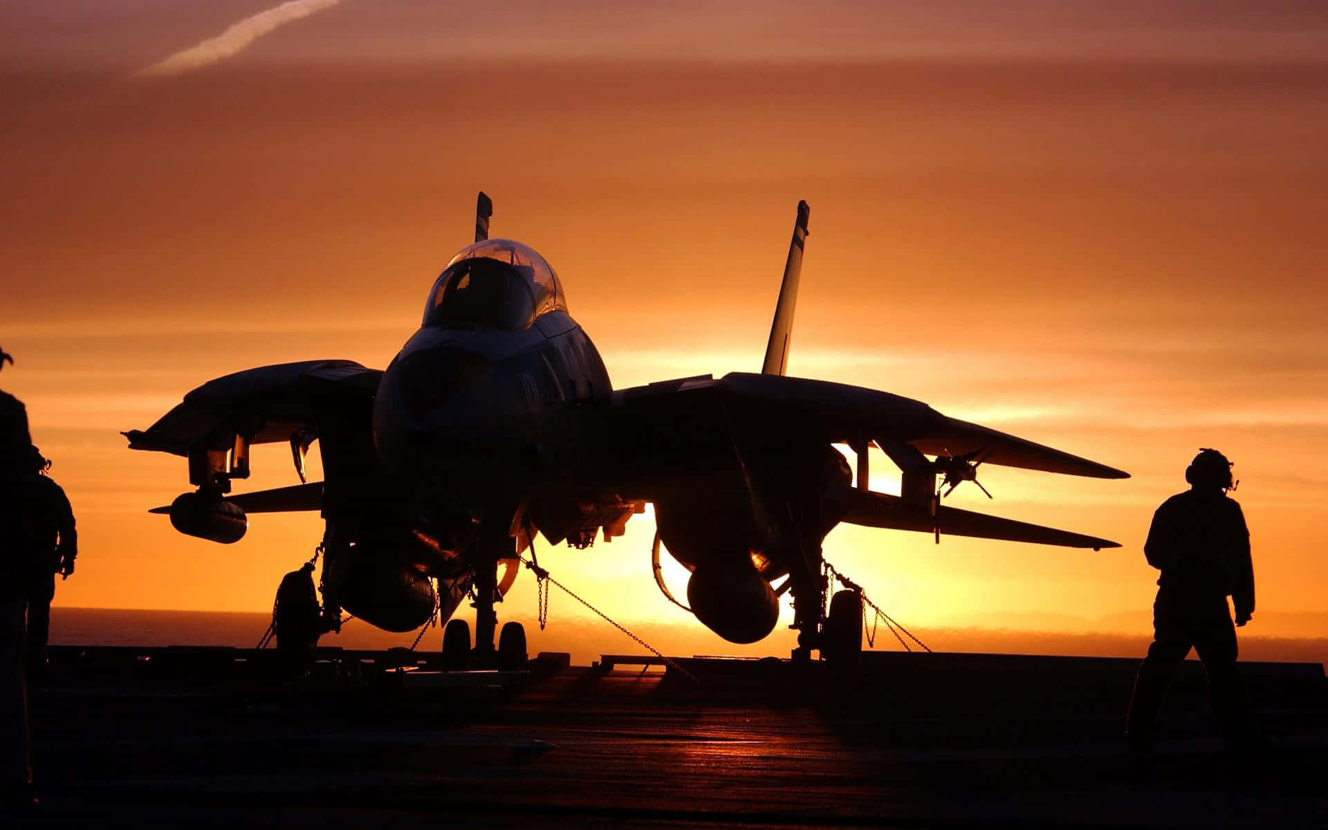 F14 Jet Sunset Silhouette Wallpaper