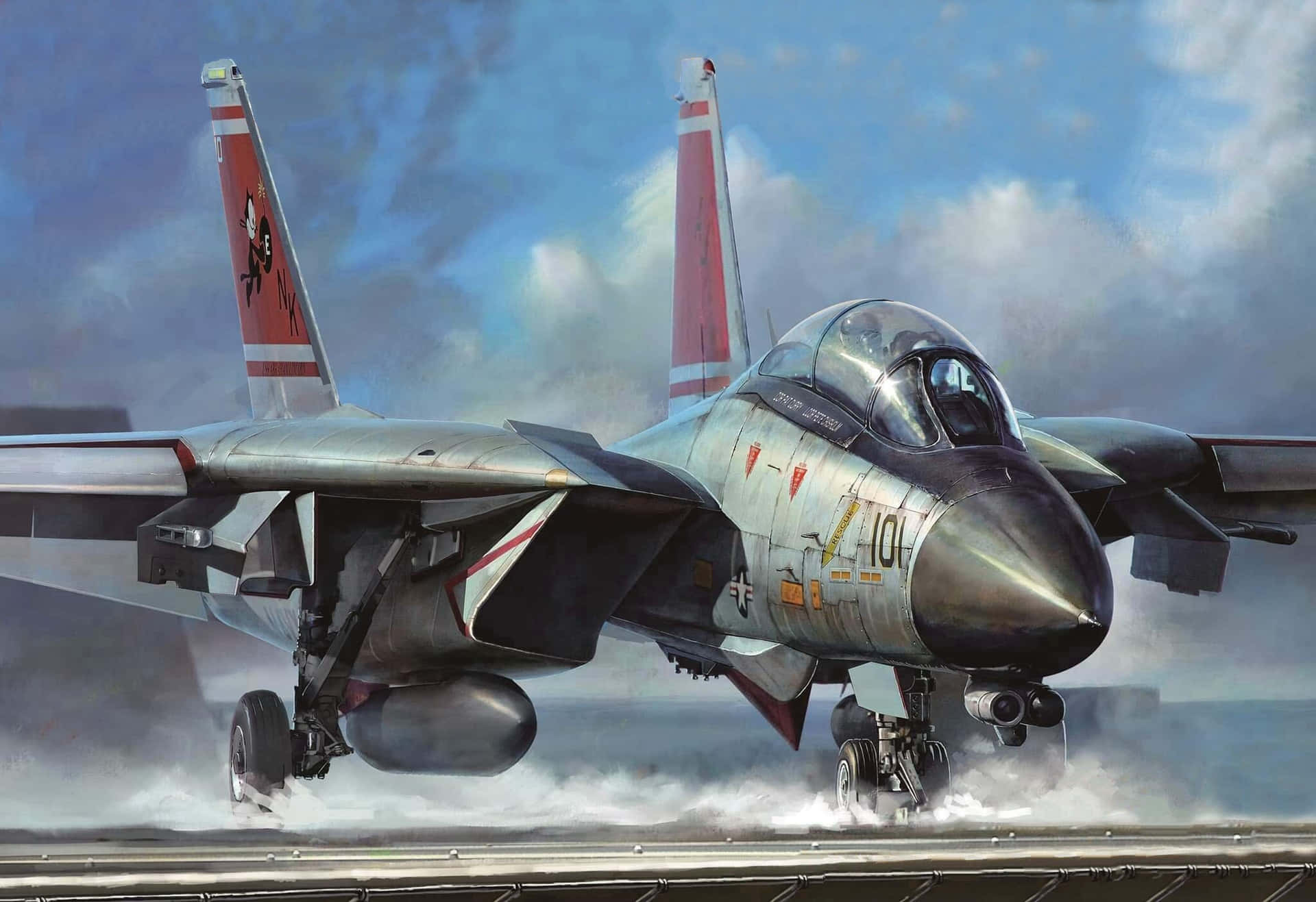 F14_ Jet_ Takeoff_ Artwork Wallpaper