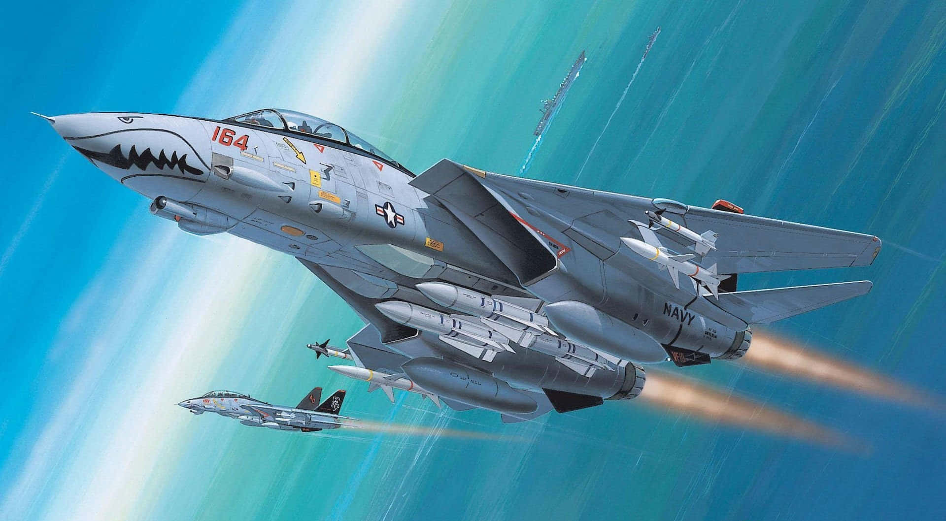 F14_ Jets_in_ Formation_ Flight Wallpaper