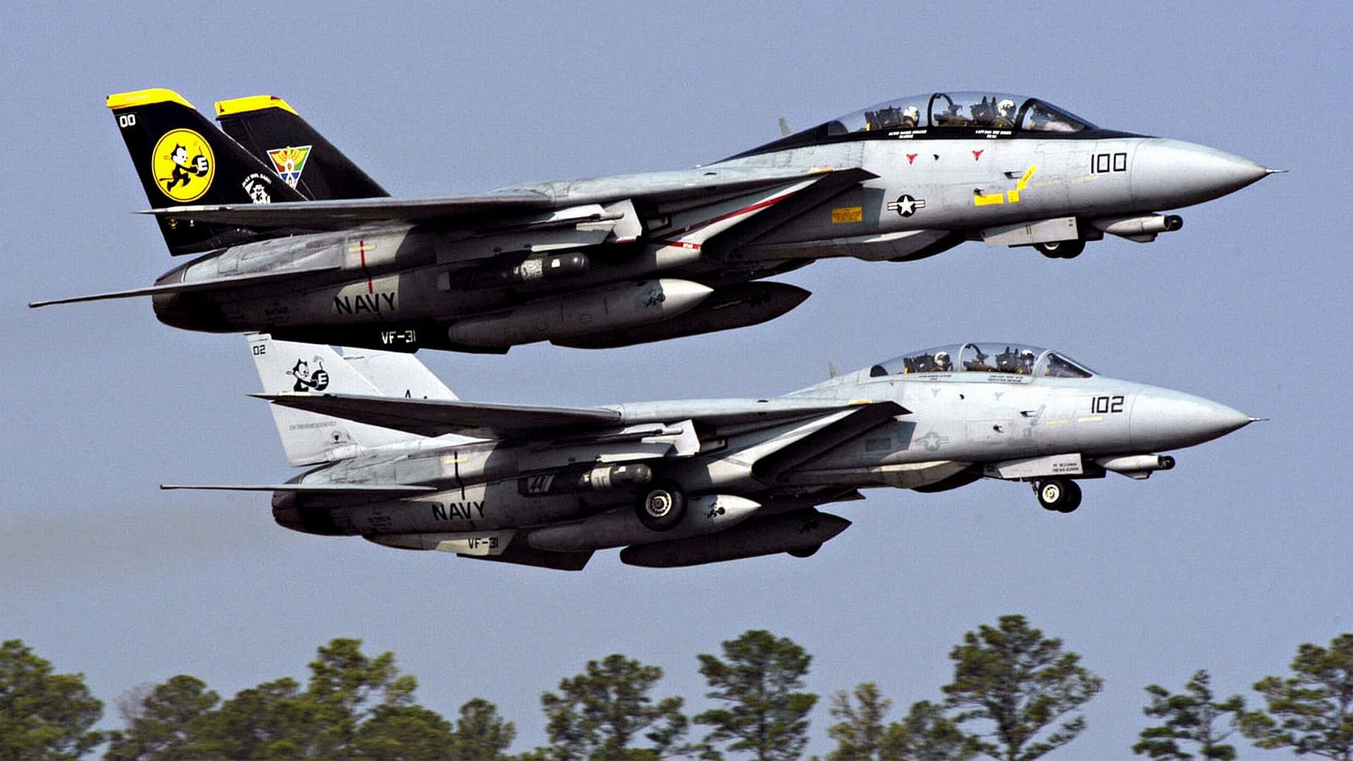 F14_ Jets_in_ Formation_ Flight Wallpaper