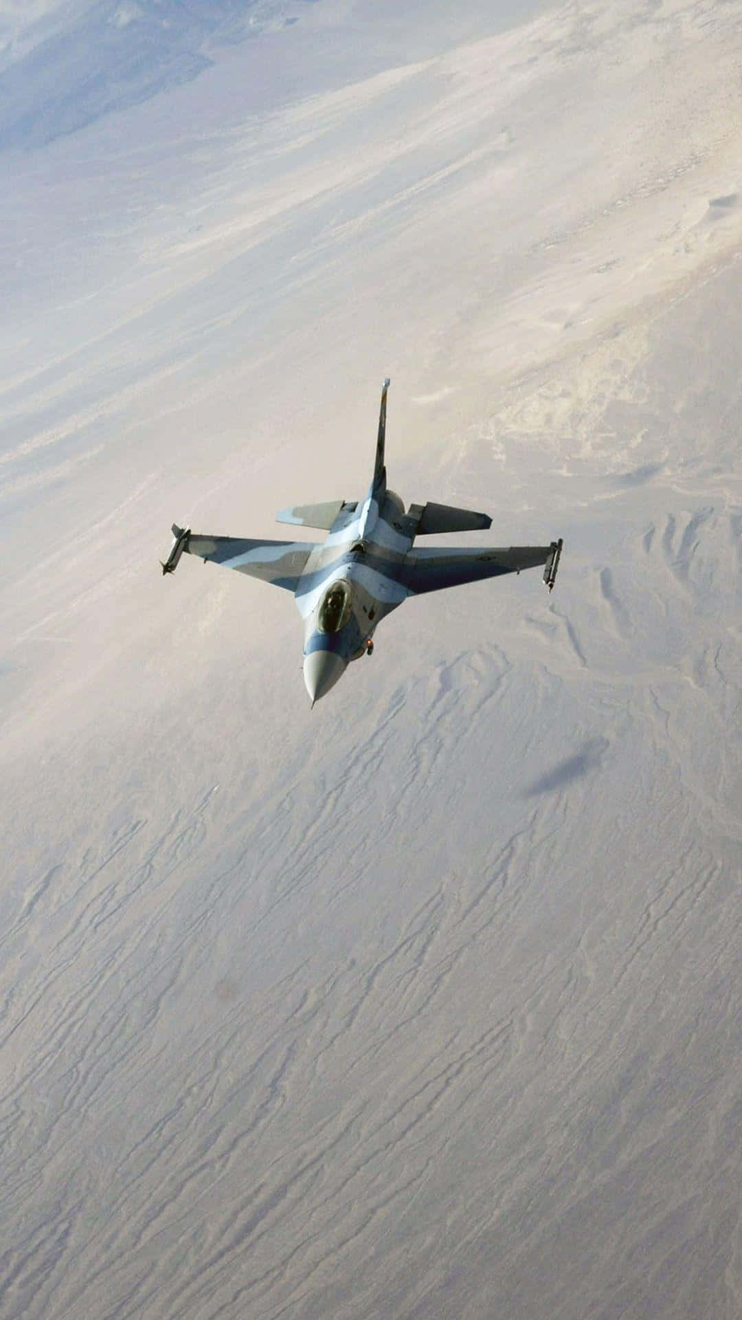 F16_ Fighter_ Jet_ Over_ Desert Wallpaper