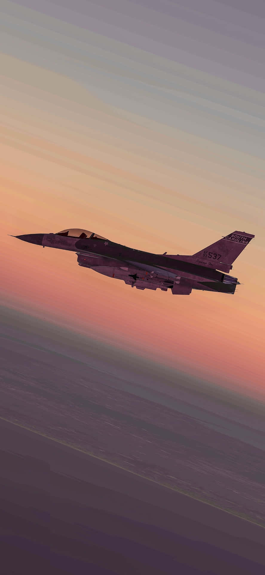 F16 Fighter Jet Sunset Flight Wallpaper