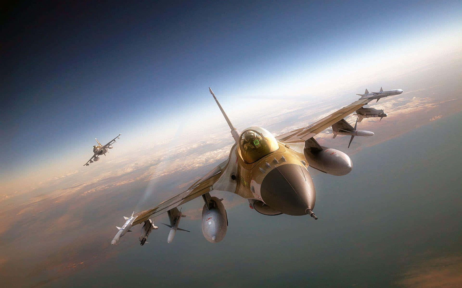 F16_ Fighter_ Jets_ Formation_ Flight Wallpaper