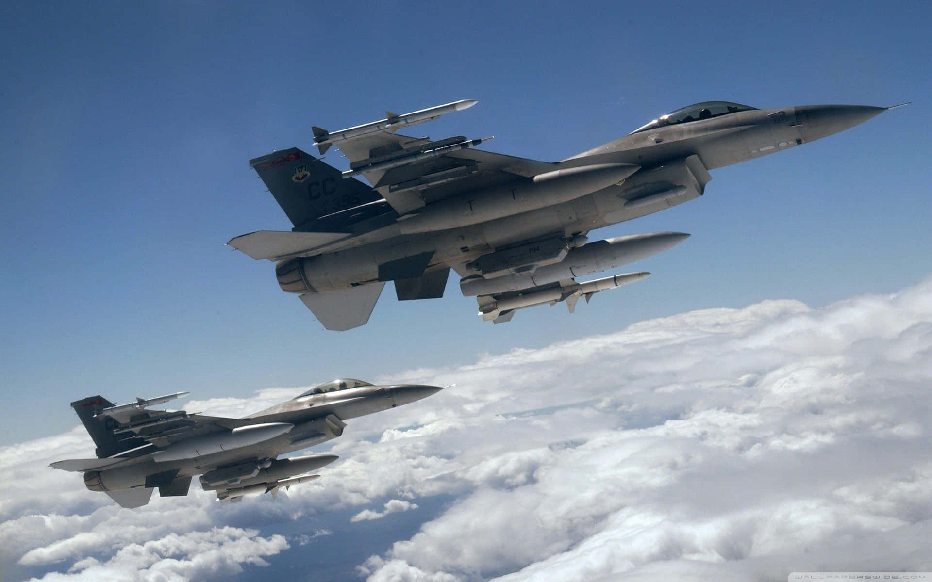 F16_ Fighter_ Jets_ Formation_ Flight Wallpaper