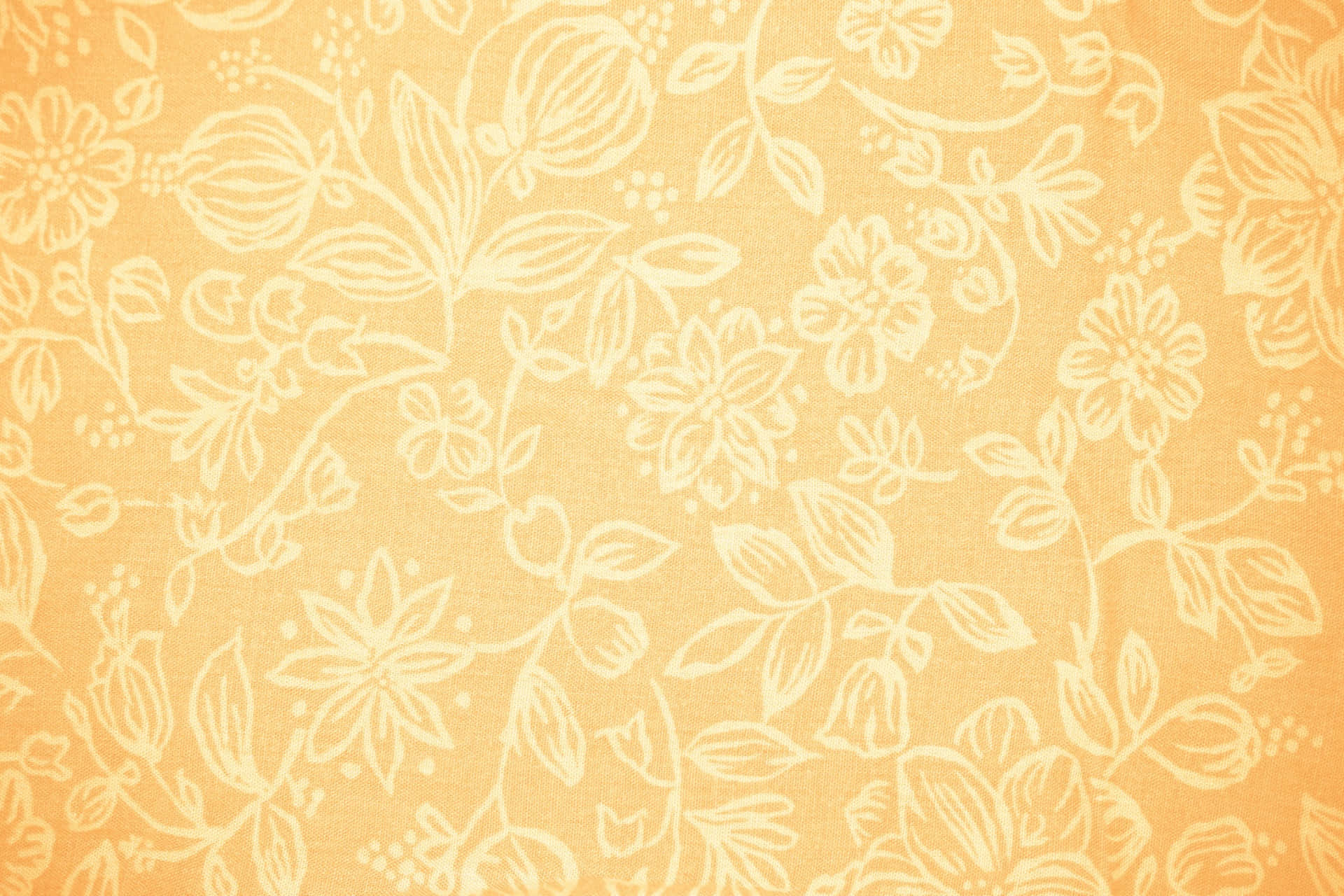 Yellow Fabric Texture Picture Leaves Pattern