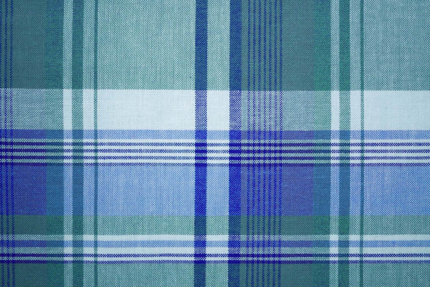 Fabric Texture Picture In Checkered Blue&Green