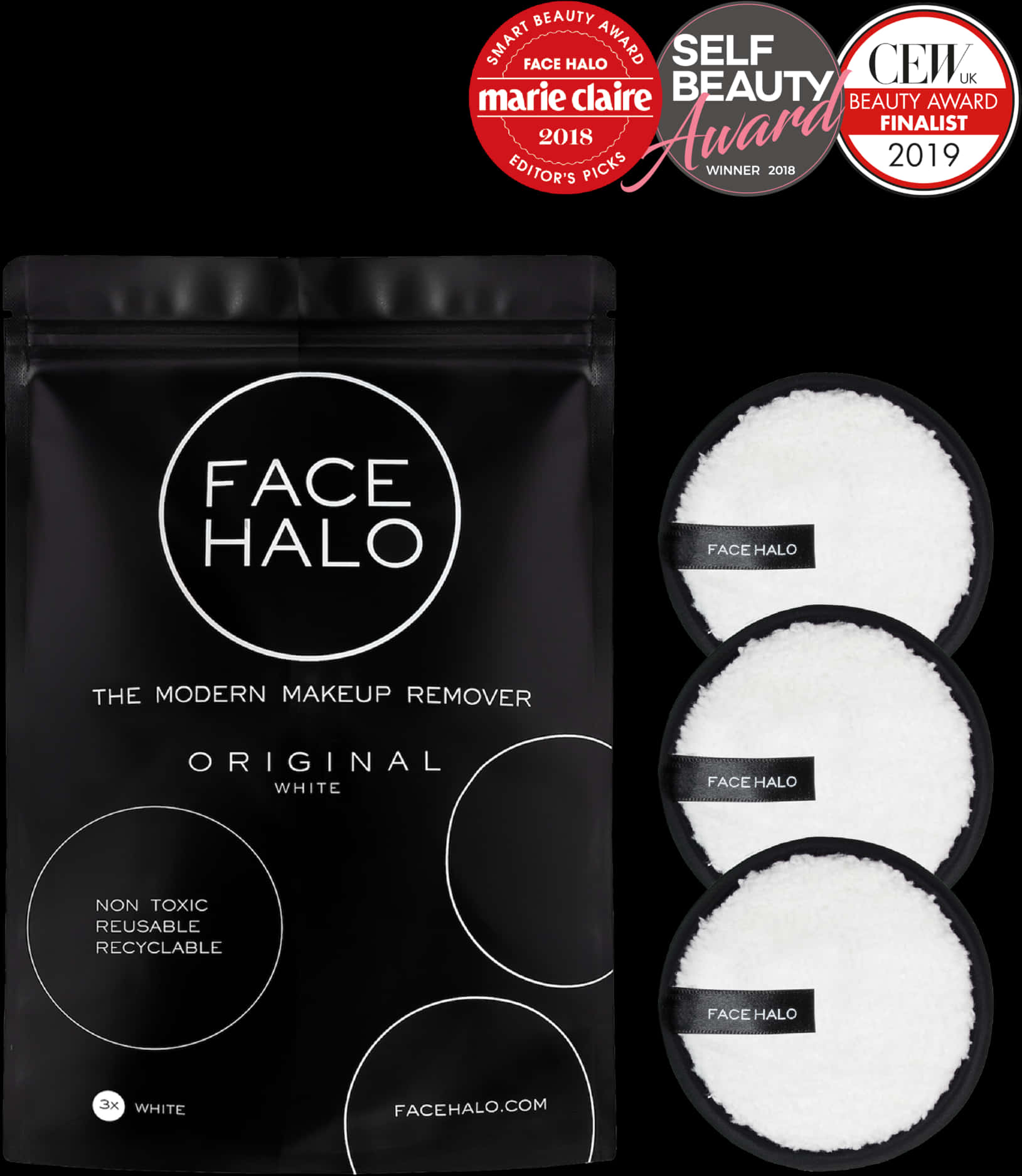 Face Halo Makeup Remover Packagingand Product PNG