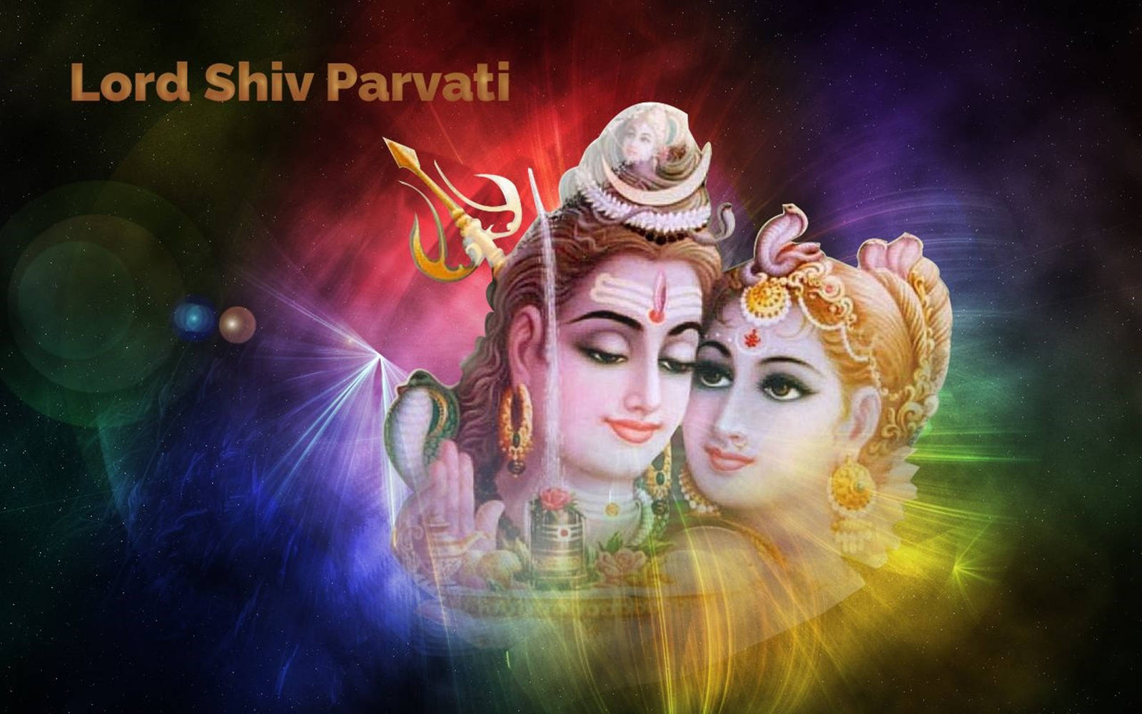 Face To Face Shiva Parvati Art Wallpaper