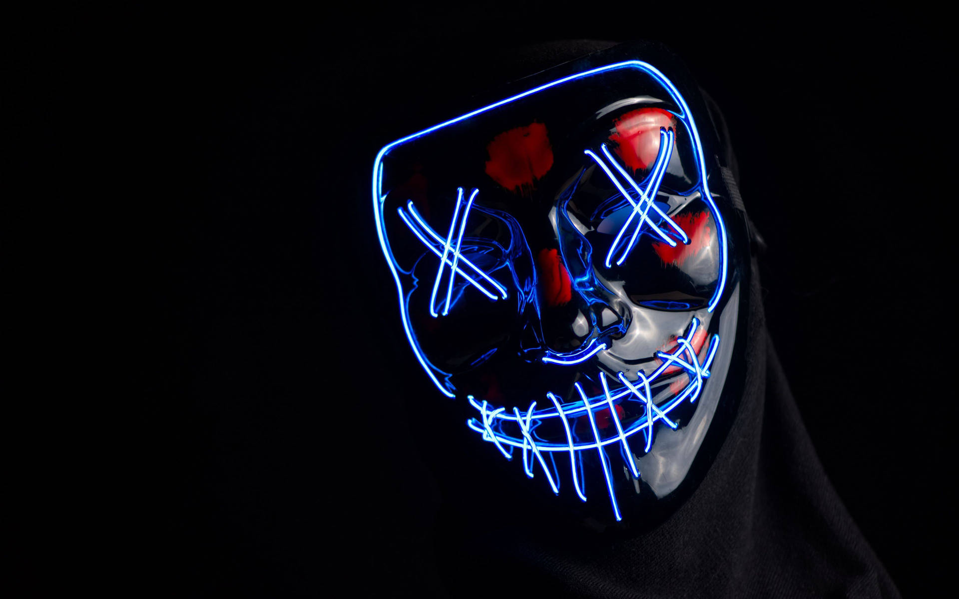 Face With Glowing Stitch Effect Wallpaper