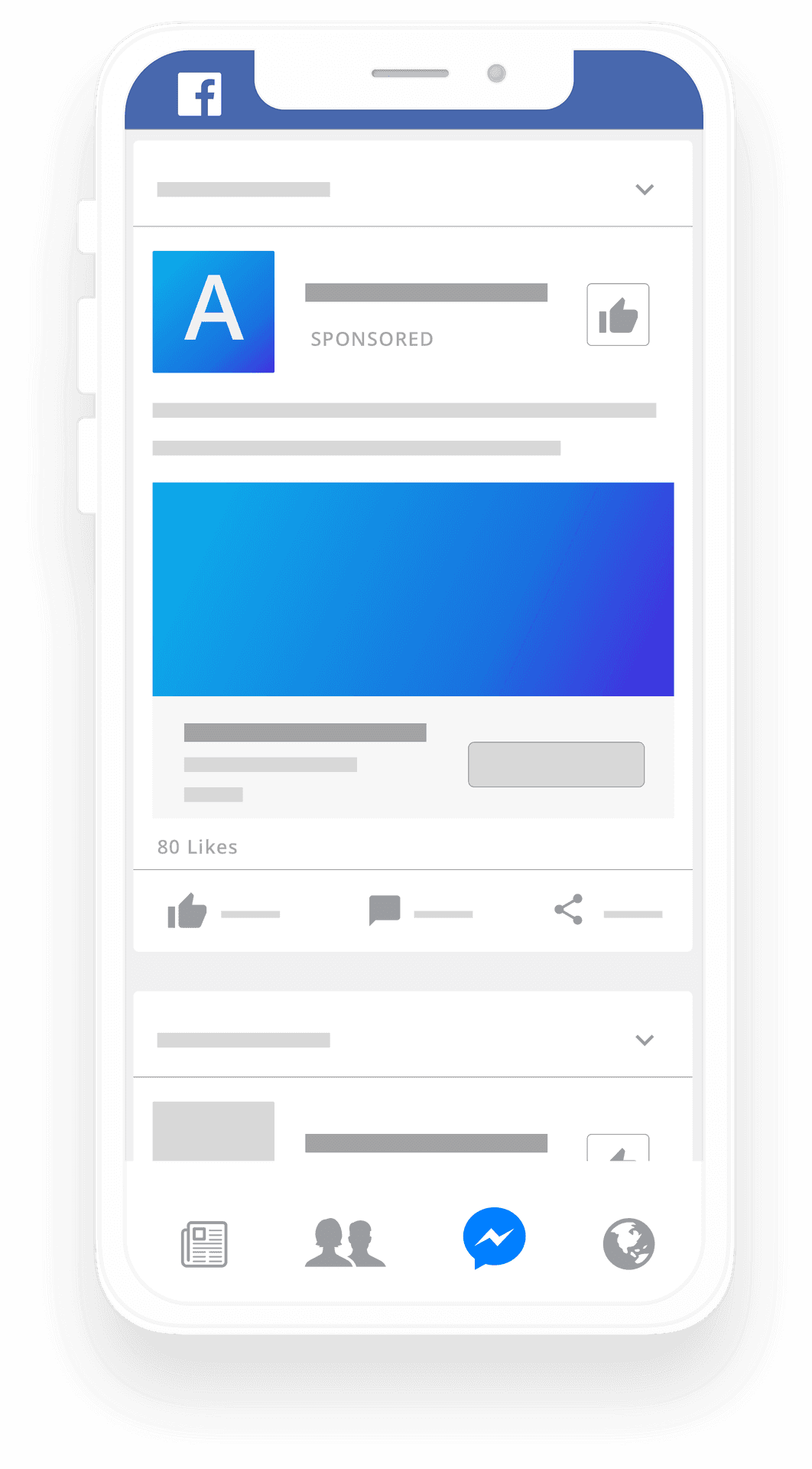 Facebook Ad Interface Mockup PNG