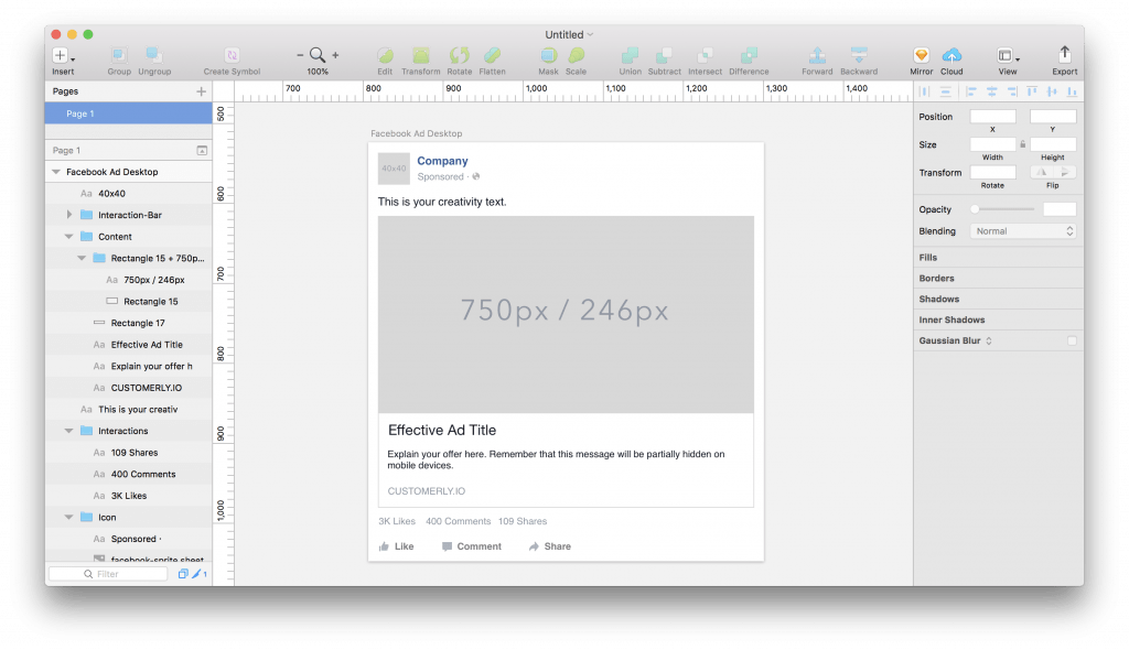Facebook Ad Mockup Design Template PNG