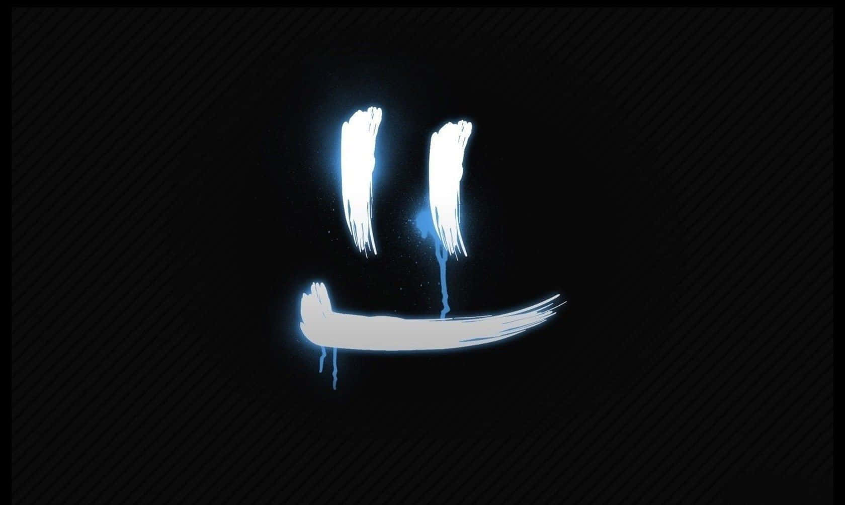 A Black Background With A White Smiley Face