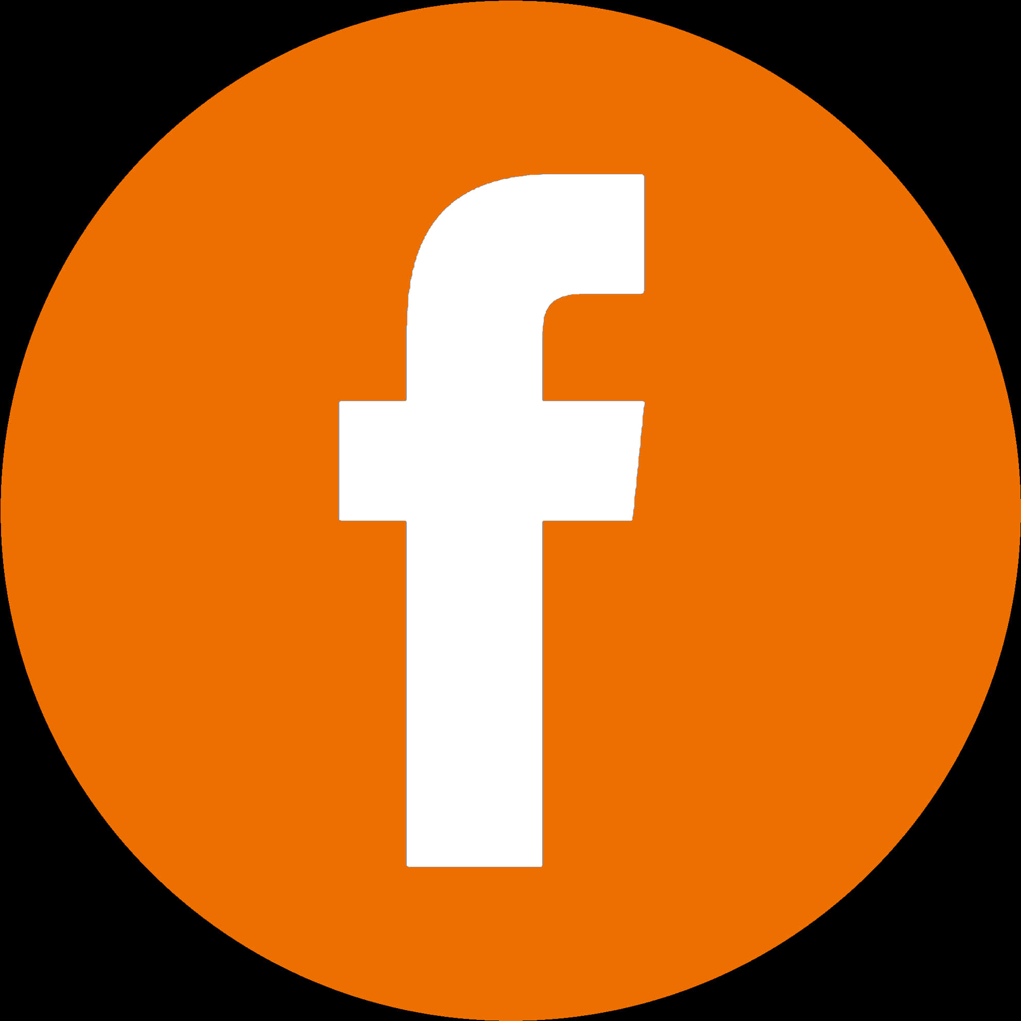 Facebook Icon Orange Background PNG