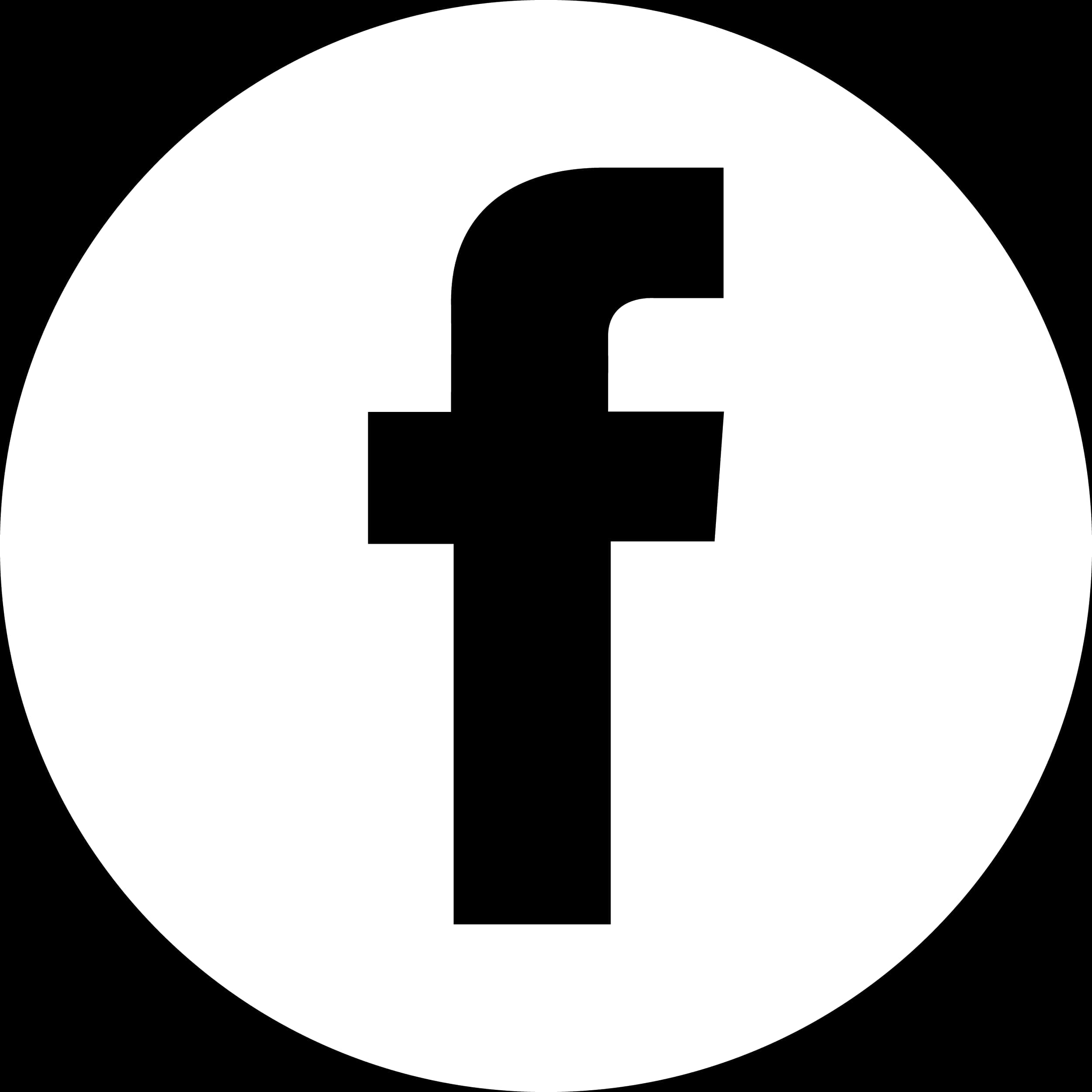 Facebook Icon White Circle Black Background PNG