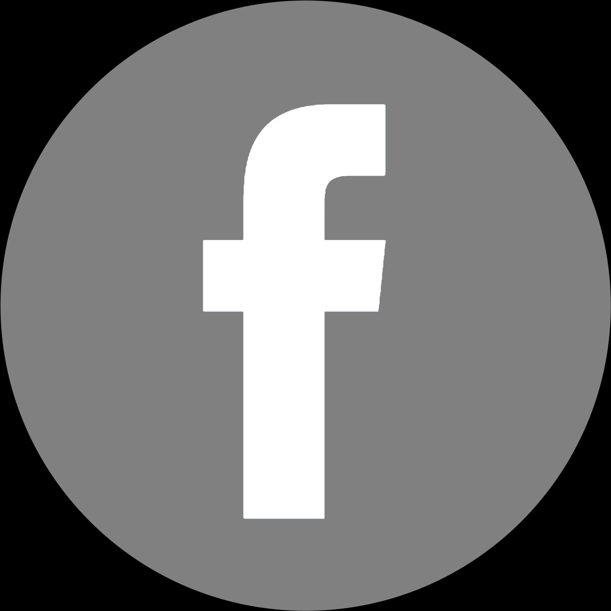 Facebook Icon Whiteon Grey Background PNG