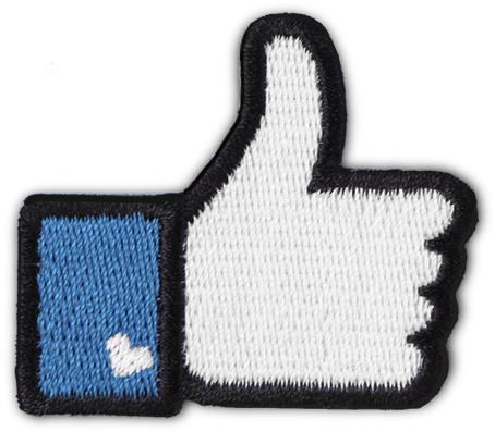Facebook Like Icon Embroidered Patch PNG