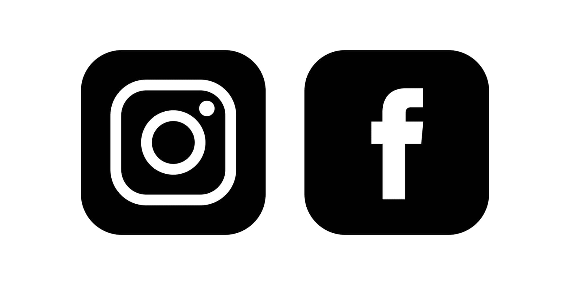Two Black And White Icons With A White Background