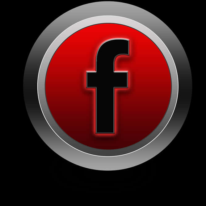 Facebook Logo Redand Silver PNG
