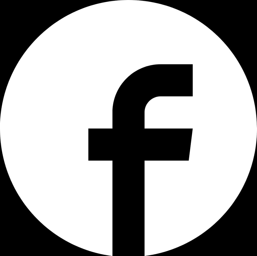 Facebook Logo White Circle Black Background PNG