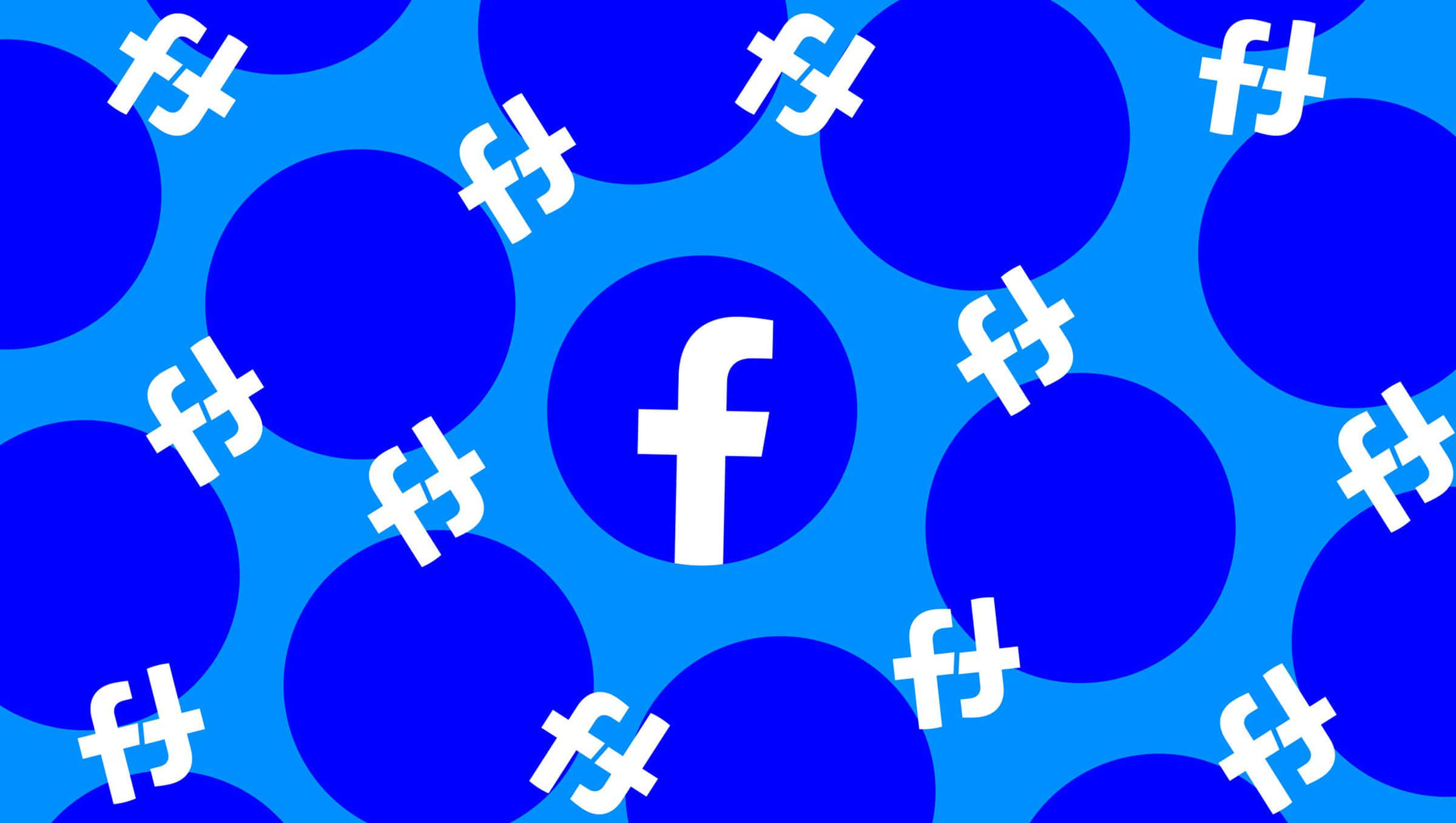 Enblå Baggrund Med Mange Facebook-logoer.