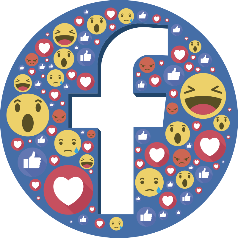 Facebook Reactions Emojis Collage PNG