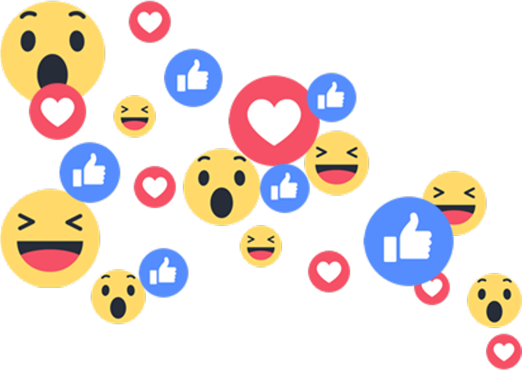 Facebook Reactions Emojis Floating PNG