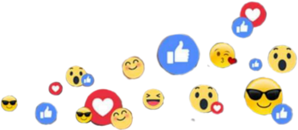 Facebook Reactions Emojis Scattered PNG
