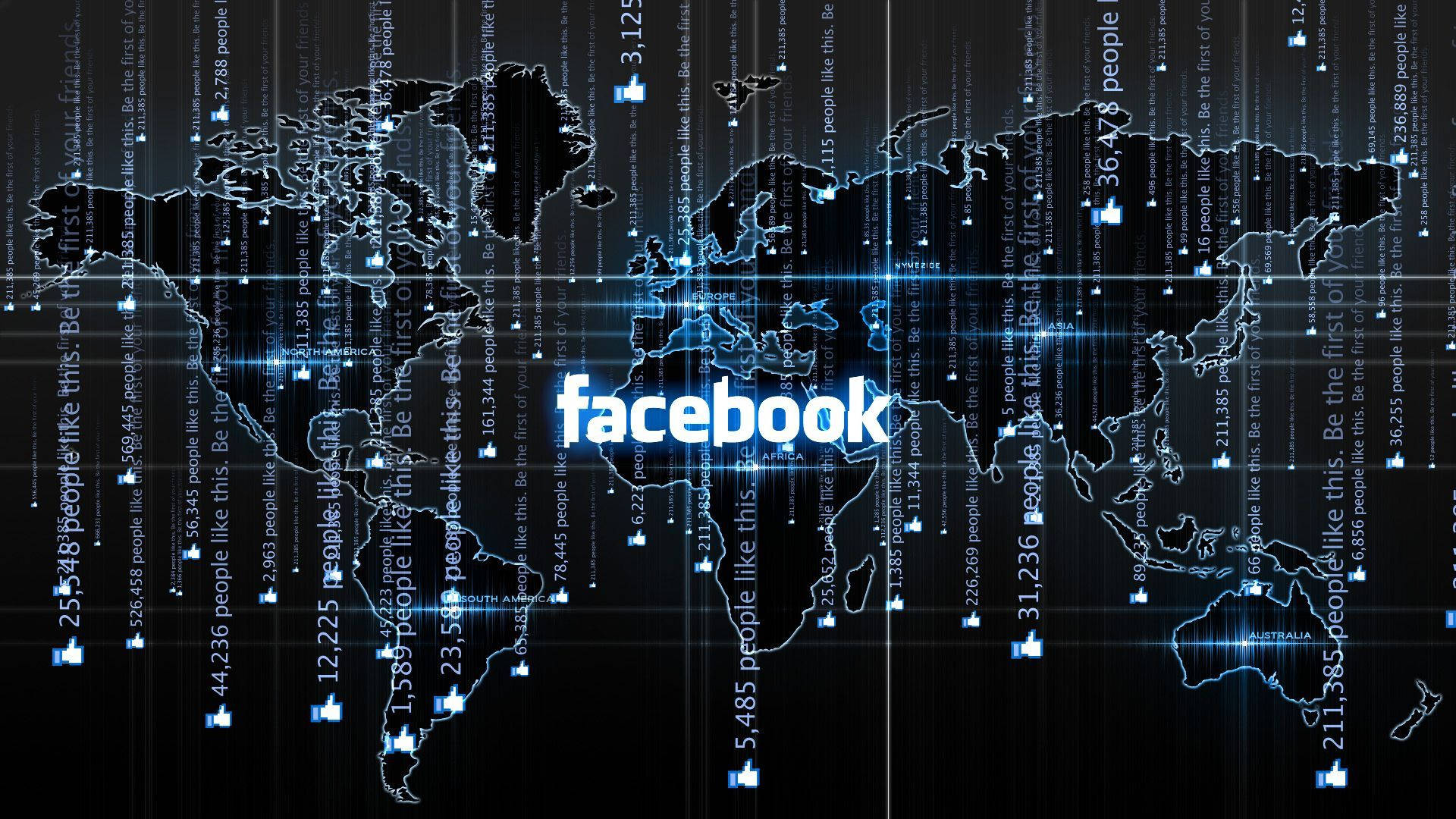 Facebook World Map Matrix Wallpaper