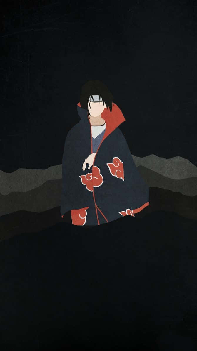 Faceløs stil Itachi æstetiskiført Akatsuki sky kappe. Wallpaper