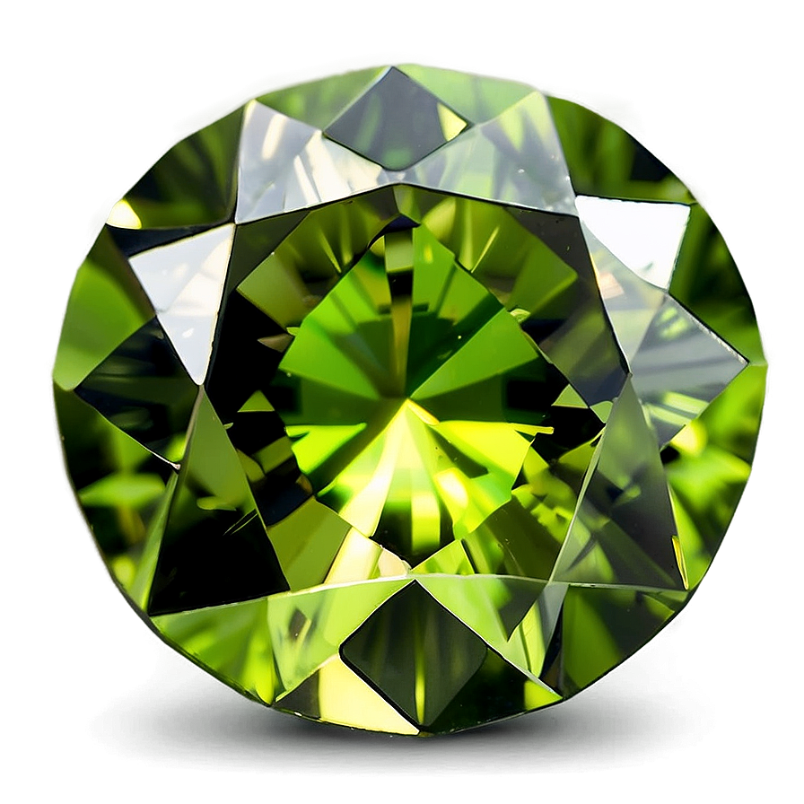 Faceted Peridot Jewel Png 6 PNG