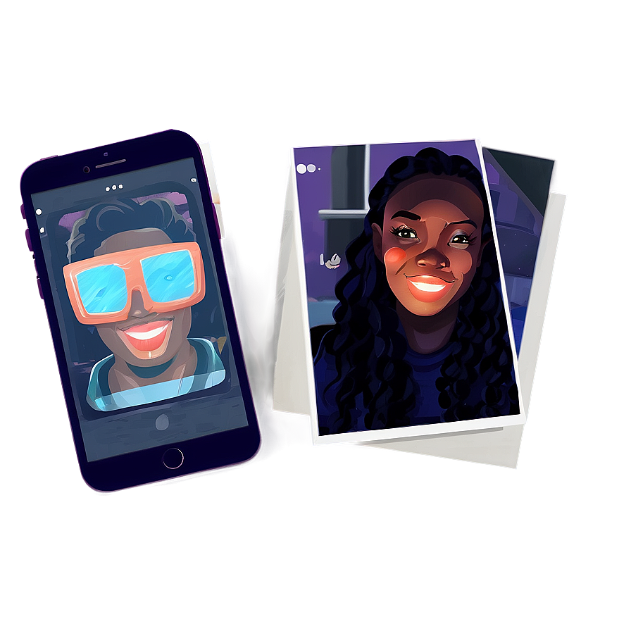 Facetime Call At Night Illustration Png Kof PNG