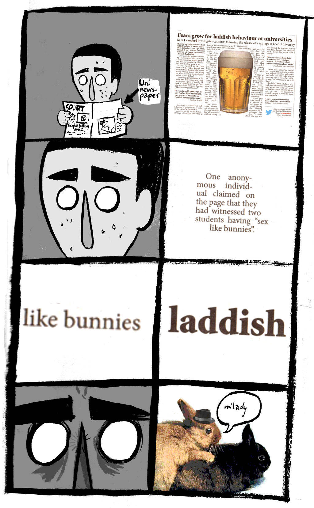 Facetious Comic Joke About Bunnies Wallpaper