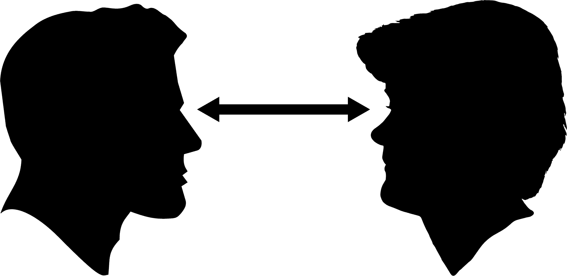 Faceto Face Silhouette Communication PNG
