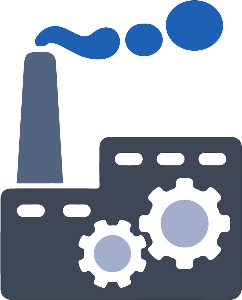 Factory Smokestacksand Gears Icon PNG