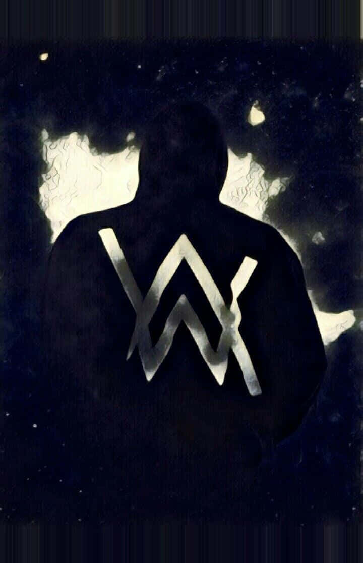 A Black And White Image Of A Man With A W Logo Wallpaper