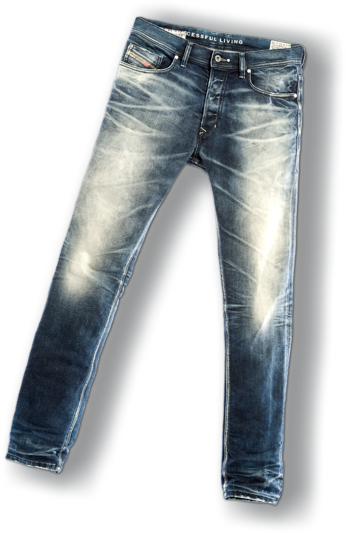 Faded Blue Denim Jeans PNG