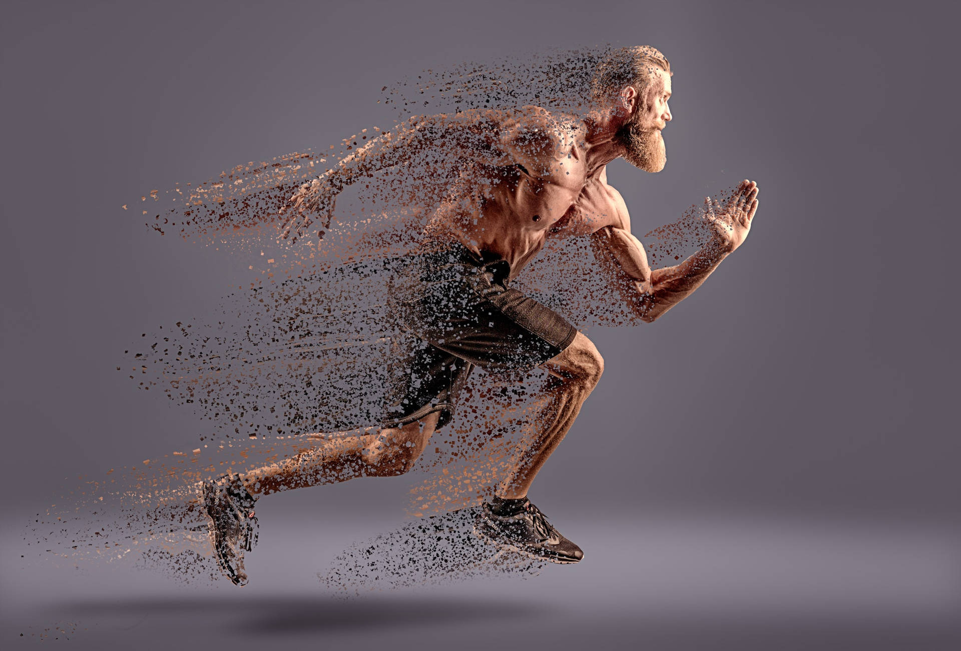 Fading Running Man Digital Wallpaper