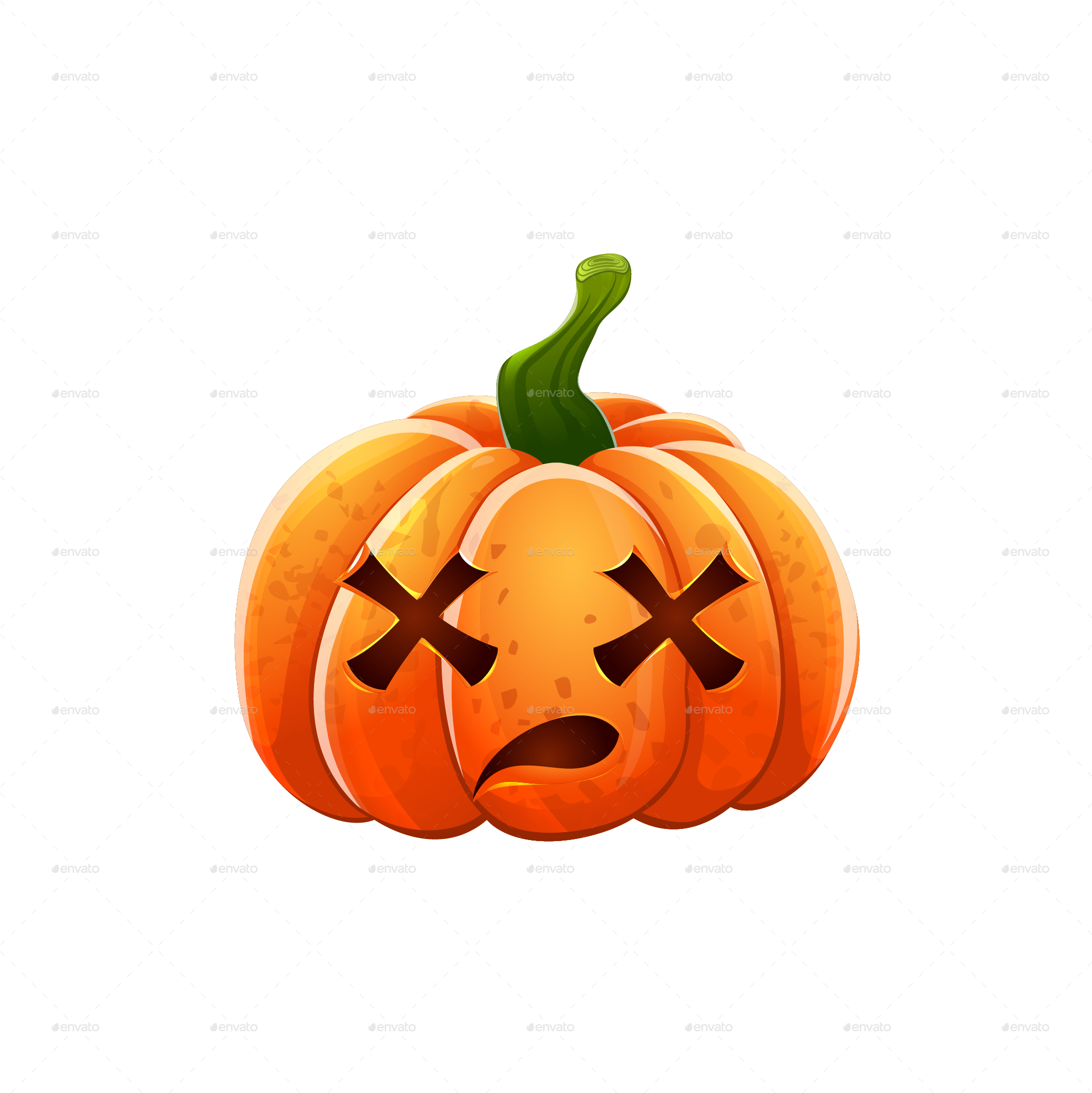 Fainted Pumpkin Halloween Graphic PNG