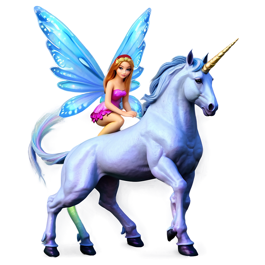 Fairy And Unicorn Png 05062024 PNG
