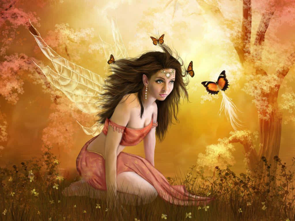 Image  A Mystical Fairy Glowing with Color