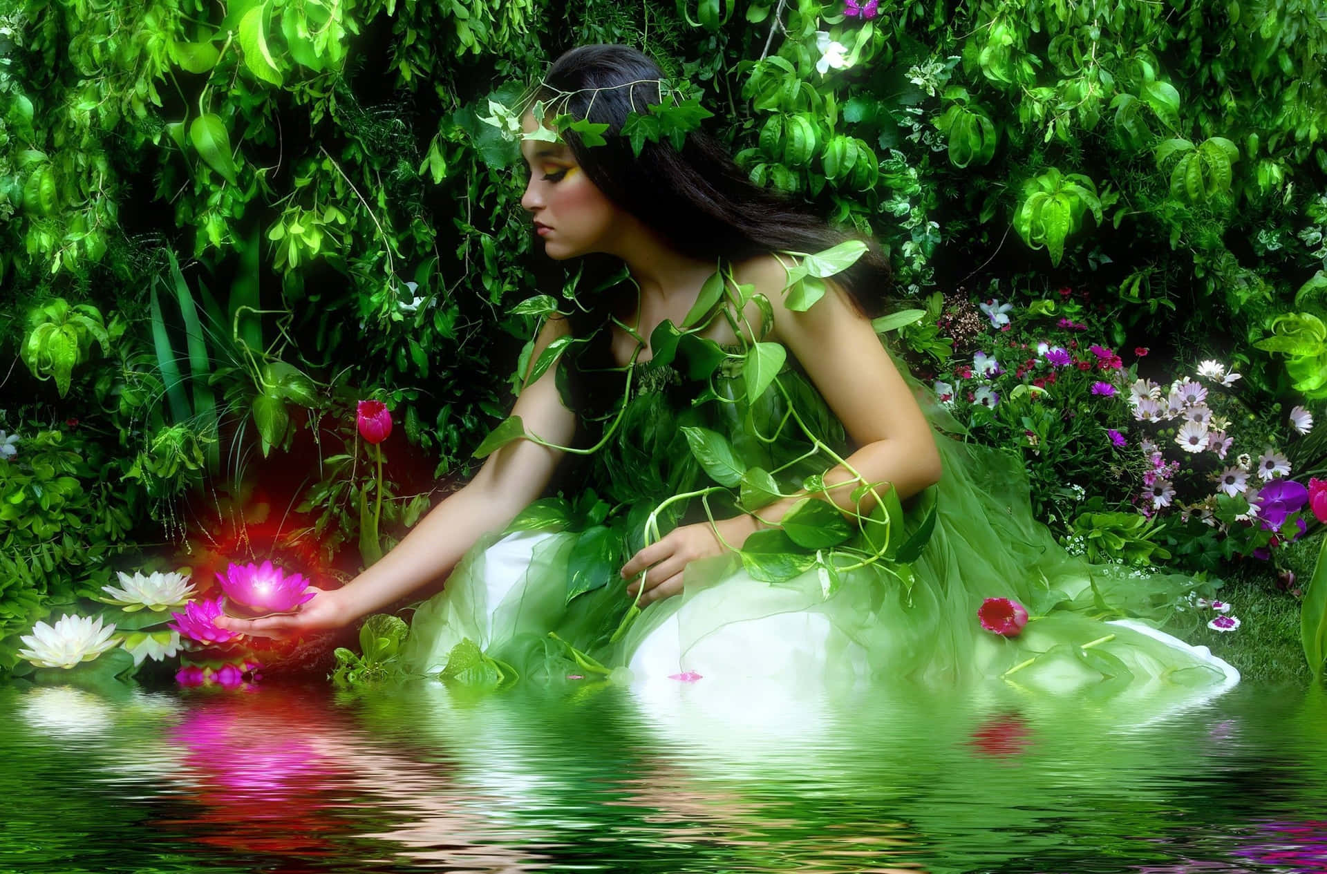 A Magical Fairy Gliding across a Mystical Forest